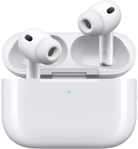 AirPods Pro 3 with their open charging case
